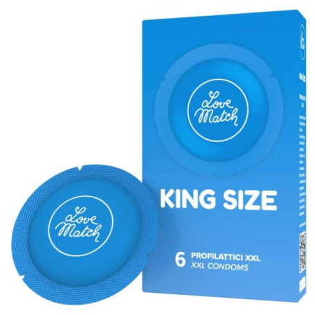 PRESERVATIVI KING SIZE PROFILATTICI LOVE MATCH 6 PEZZI