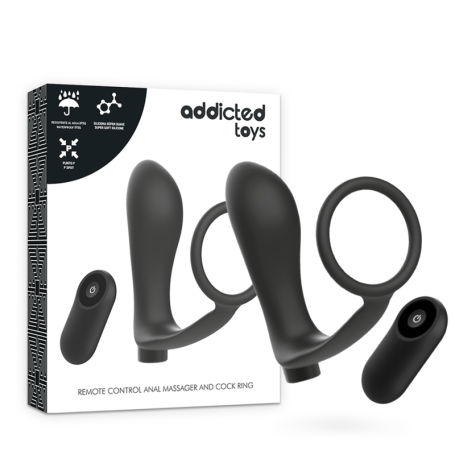 Anello pene con plug anale con telecomando ADDICTED TOYS